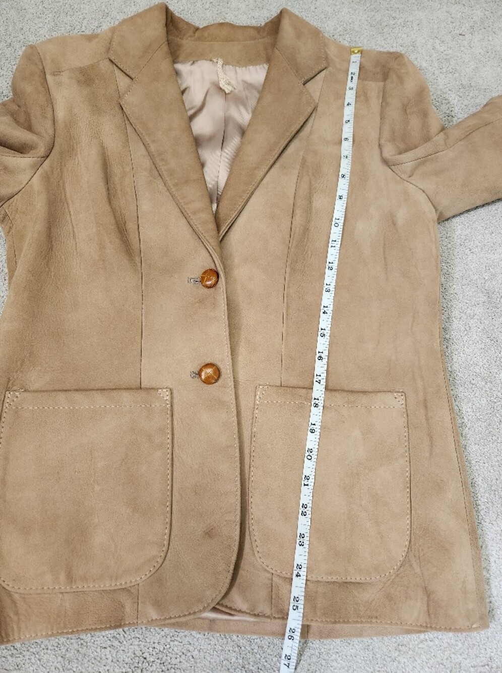 VTG Made In New Zealand Kings Road Tan Suede Blazer Sz 38 Fits M Prep Heritage - Picture 9 of 14